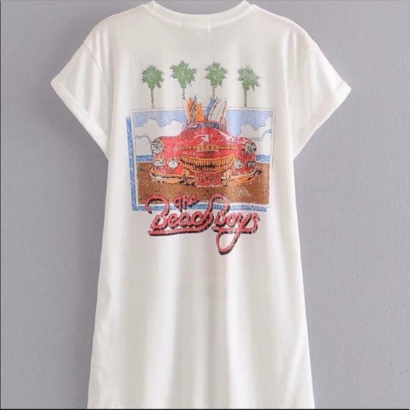New! Beach Boys Band Tour White Graphic Tee - Picture 7 of 8